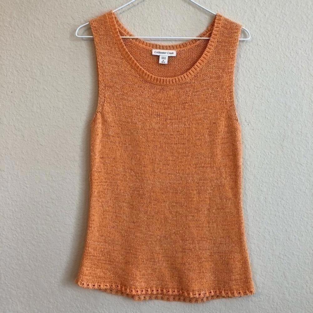 Coldwater Creek Tank Top Orange Knit Sleeveless